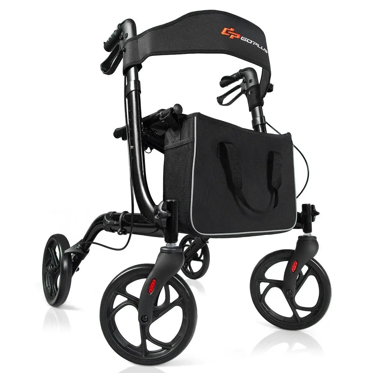 Lightweight Folding Rollator Walker – 4-Wheel Aluminium Mobility Aid with Seat.