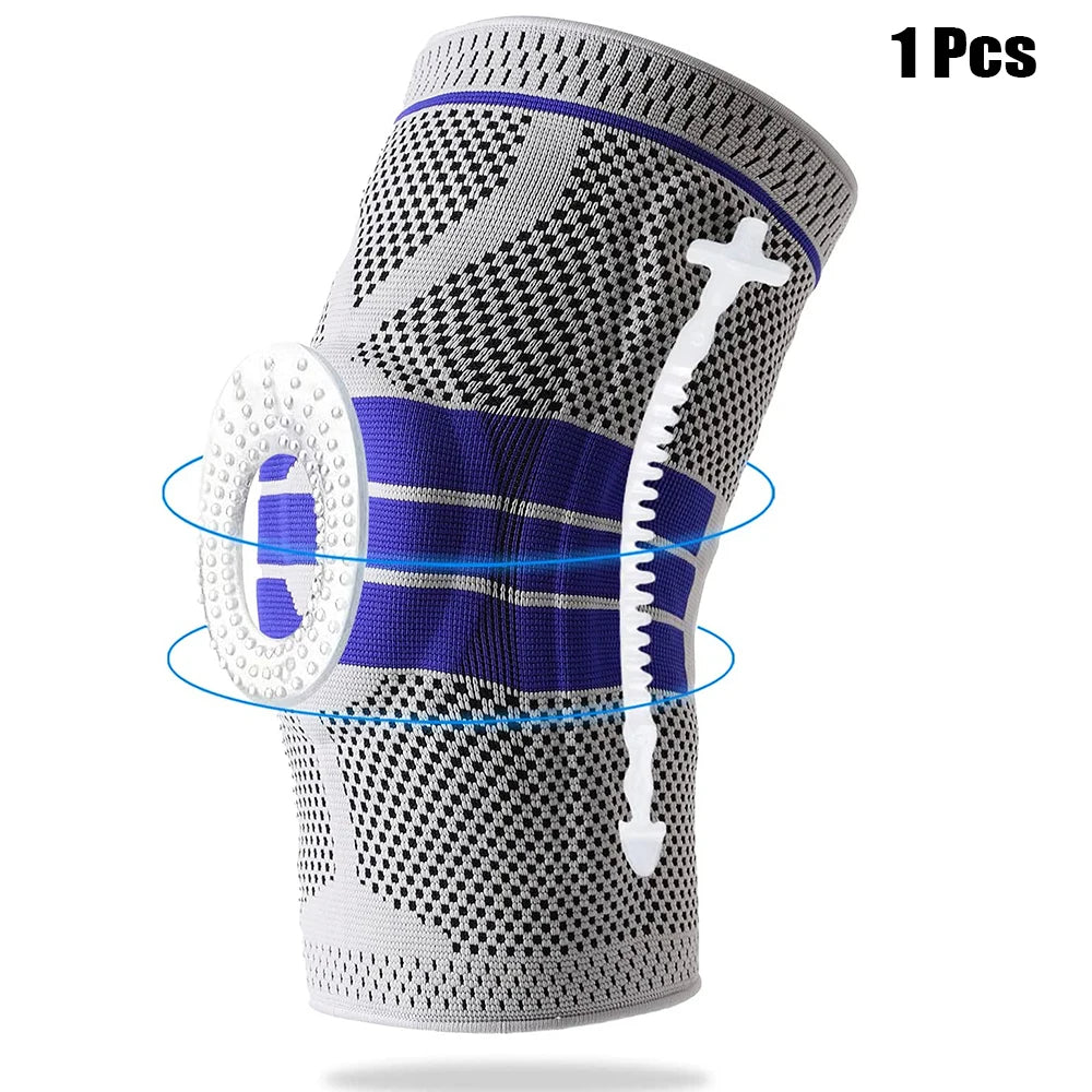 Silicone Padded Knee Support Sleeves for Sports & Fitness.