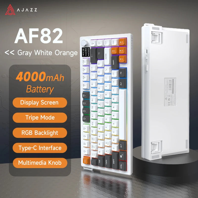 Wireless Tri-Mode Mechanical Keyboard – 75% Layout, RGB, Display & Multi-Function Knob.