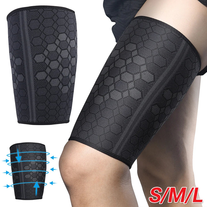 Thigh Compression Support Sleeve – Elastic Hamstring & Muscle Support Brace for Sports.