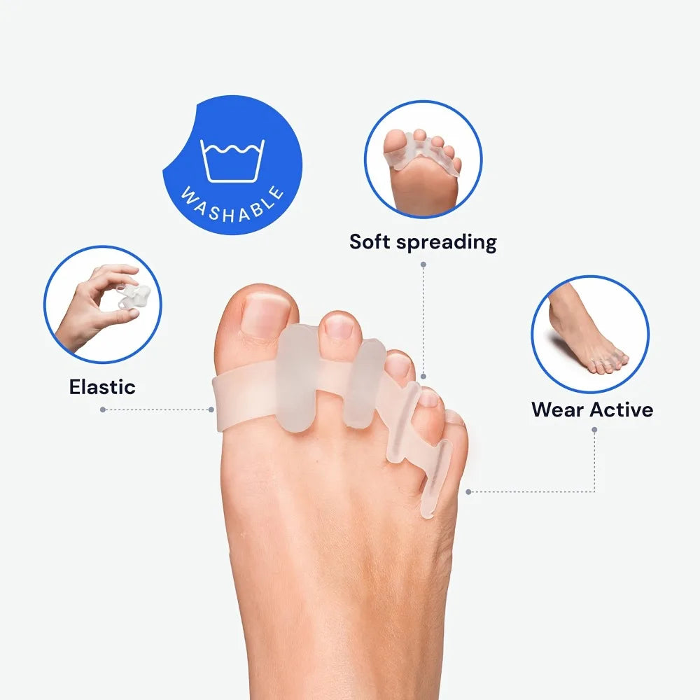 Silicone Toe Separators & Gel Bunion Cushions – Comfortable Toe Spacers for Men & Women.