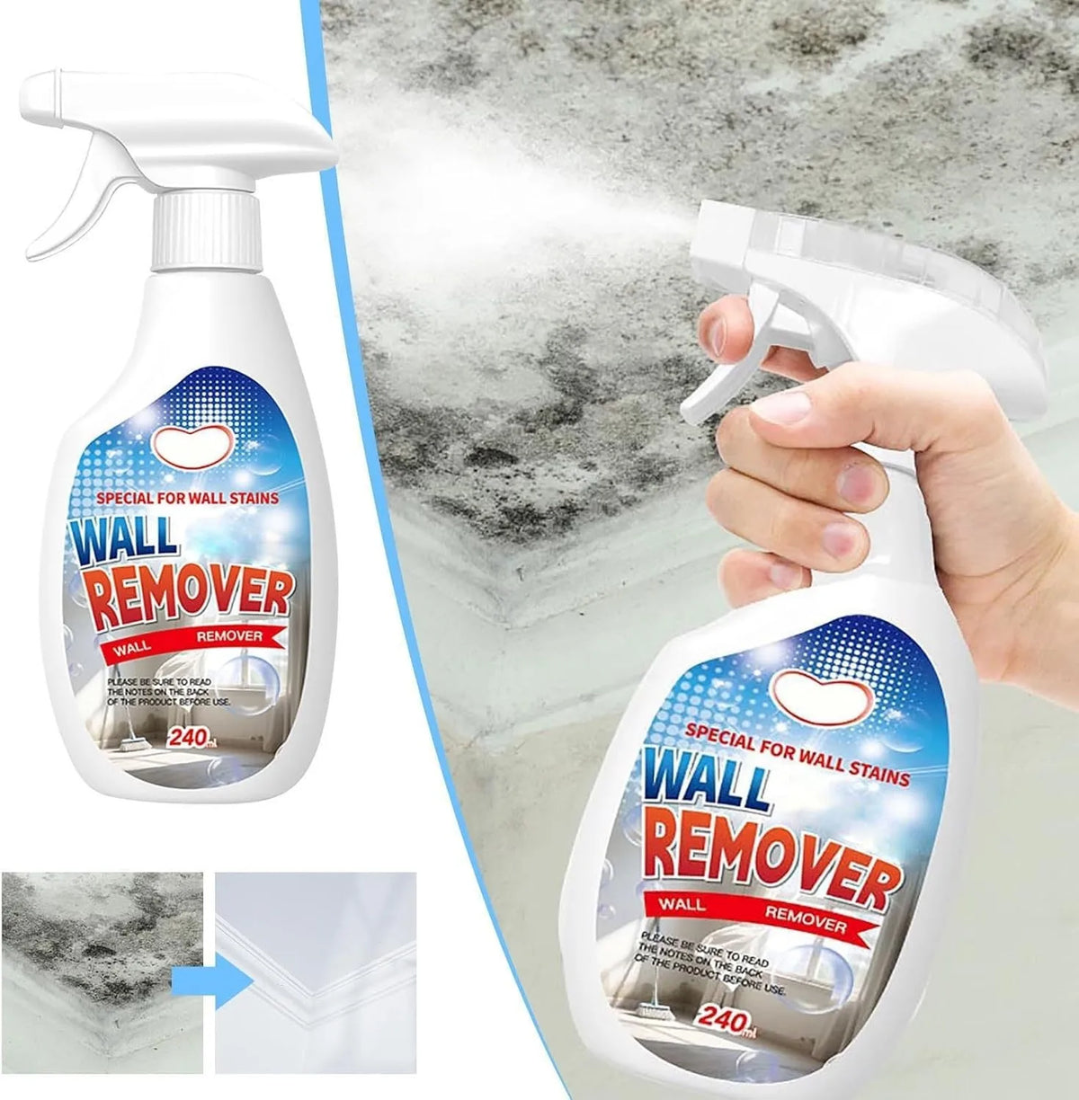 Wall Mold Remover Spray – Powerful Mould & Mildew Cleaner for Walls, Bathrooms, Tiles, Grout & Household Surfaces.