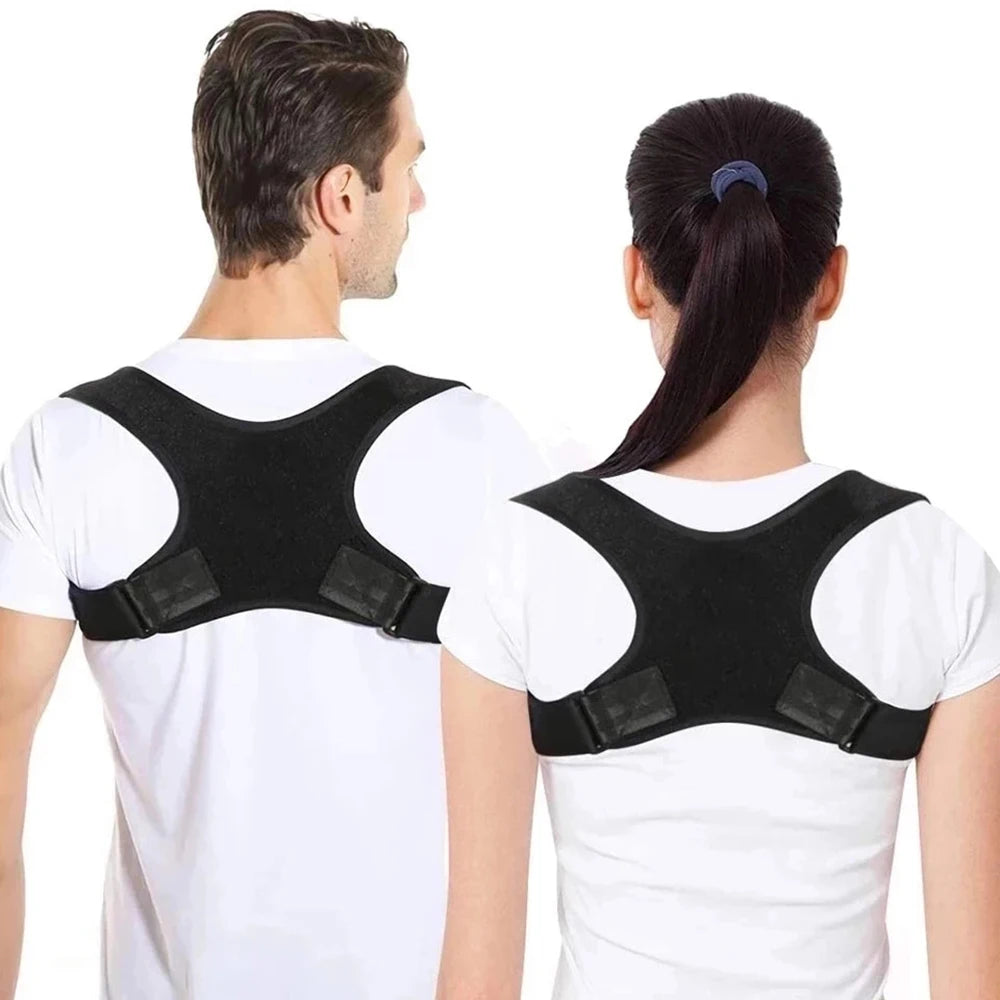Posture Corrector & Back Support Brace – Adjustable Lumbar and Shoulder Support Belt for Men & Women.