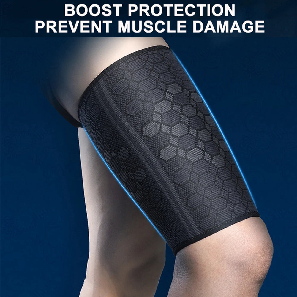 Thigh Compression Support Sleeve – Elastic Hamstring & Muscle Support Brace for Sports.