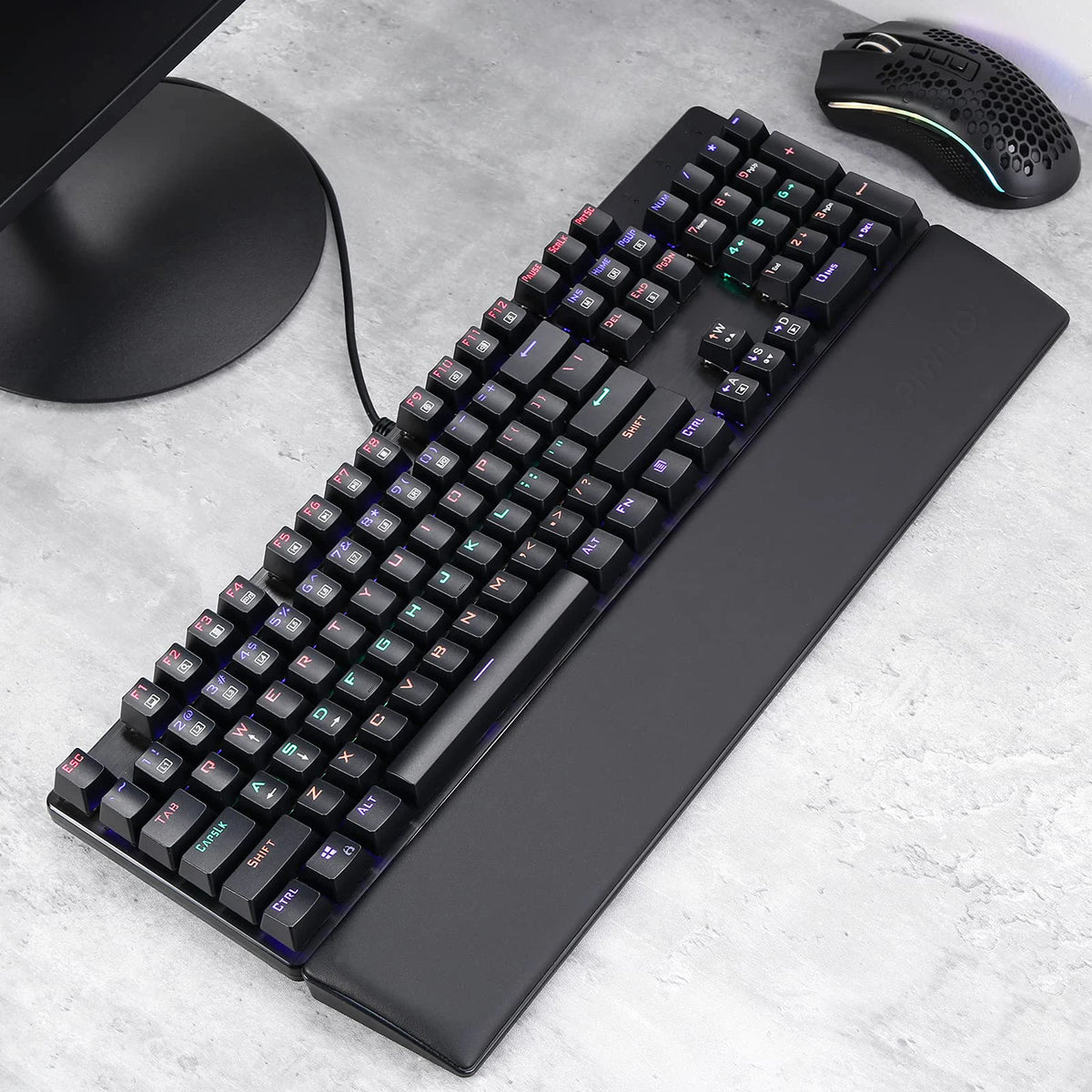 Memory Foam Keyboard Wrist Rest – Ergonomic Wrist Support for Computer & Laptop (Black).
