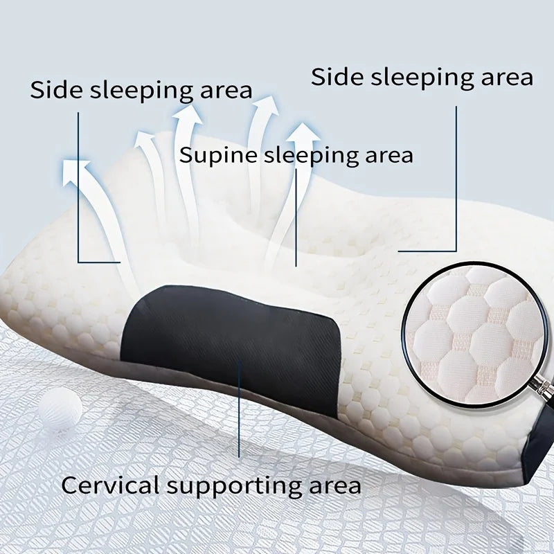2-Pack Ergonomic Massage Neck Pillows – Adjustable Contour Support with Removable Washable Covers.