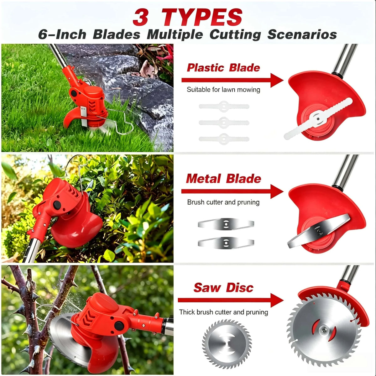 21V Cordless Electric Weeder – 800W Garden Grass Trimmer with Adjustable Telescopic Handle & Multi-Blade Cutter.