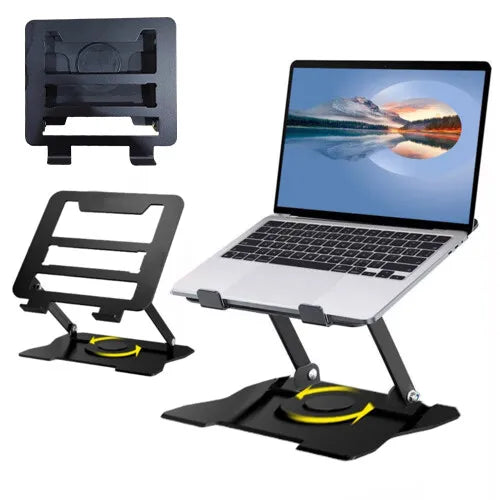 Adjustable Metal Laptop & Tablet Stand – Portable Desk Riser Holder.