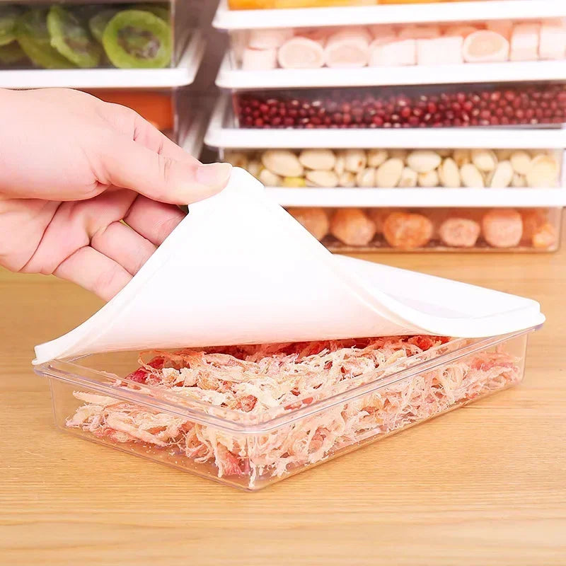 Transparent Refrigerator Storage Box – Food, Meat & Vegetable Fresh-Keeping Container with Lid.