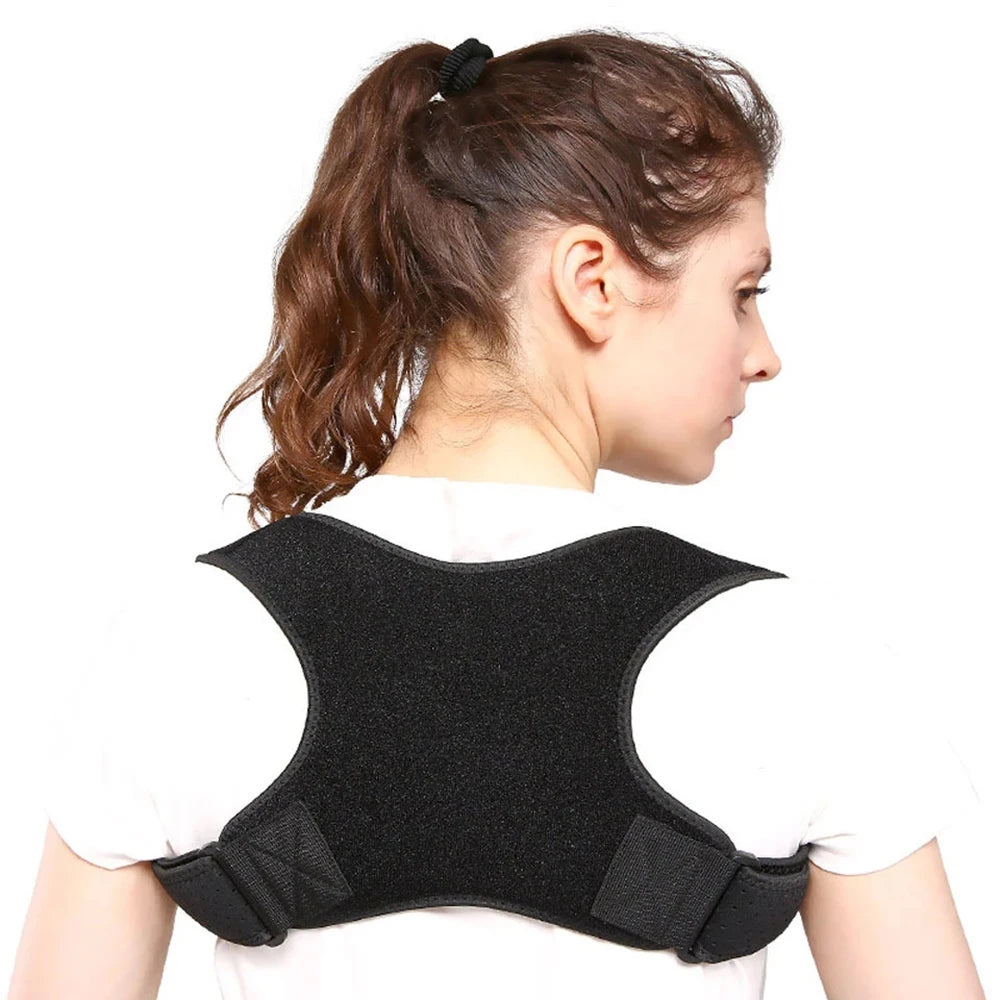 Posture Corrector & Back Support Brace – Adjustable Lumbar and Shoulder Support Belt for Men & Women.