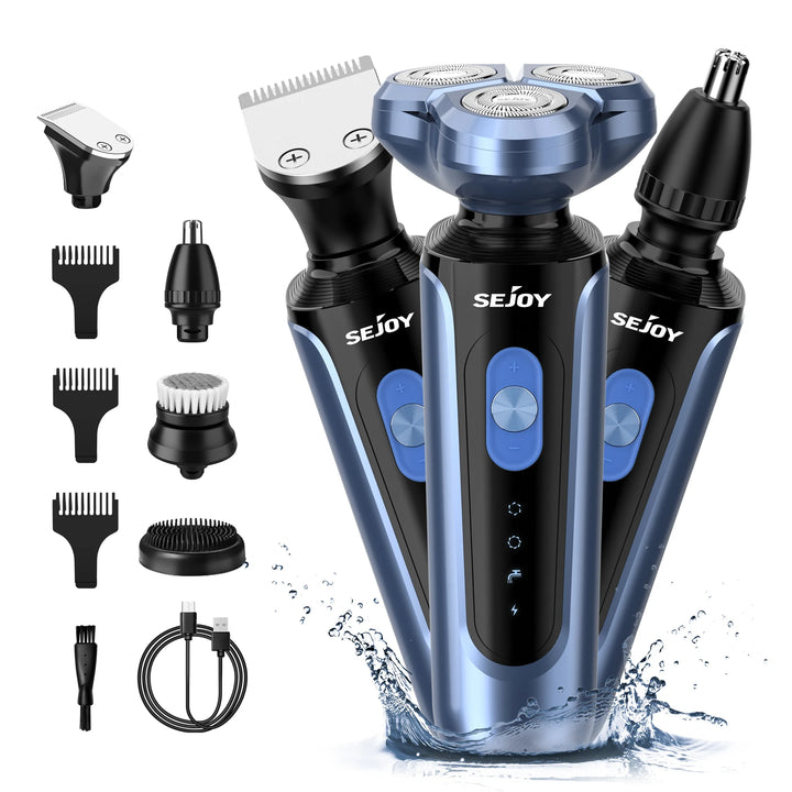 Men's Electric Shaver – 3D Floating Head Beard Trimmer, Portable Rechargeable Razor with Nose Hair Trimmer.