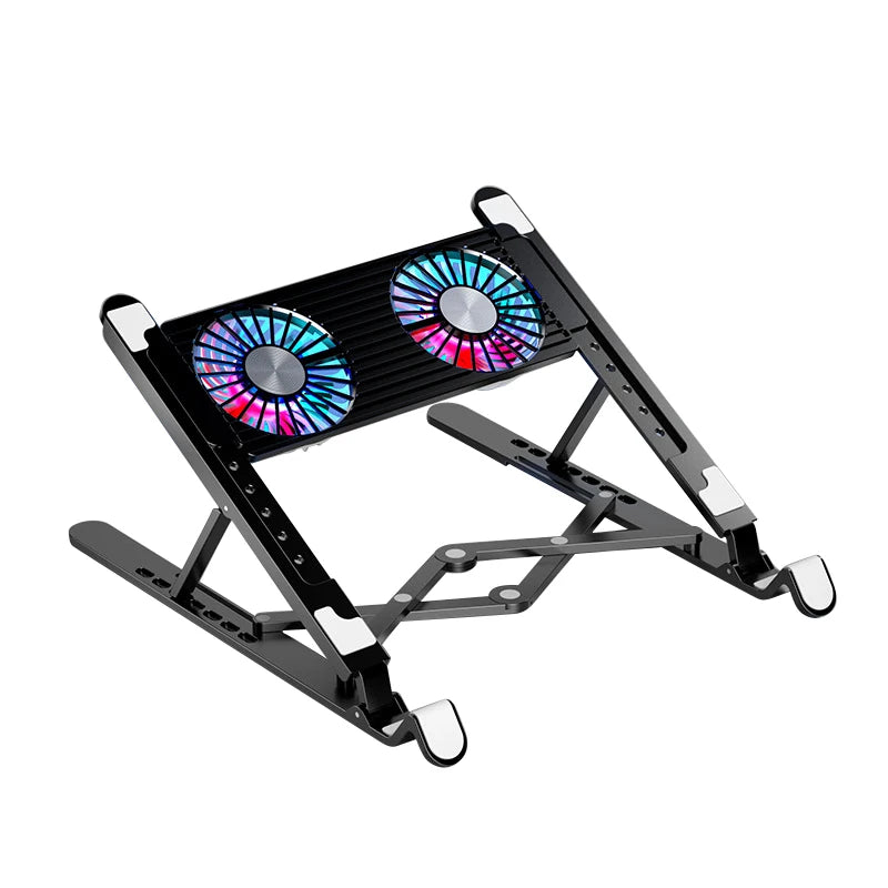 RGB Laptop Cooling Pad with 2/4 Fans – Adjustable Foldable Stand for 11–17.3" Laptops.