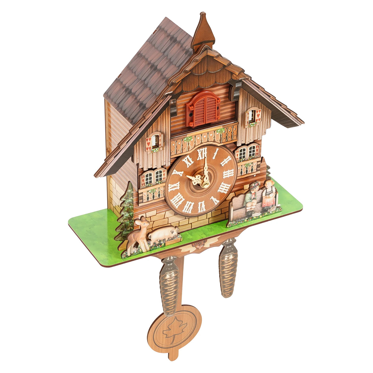 Wall-Mounted Wooden Cuckoo Clock – Traditional Chiming Clock, 25 × 10 × 50cm, 7:00–21:00 Hourly Chime, Decorative Home Wall Clock.