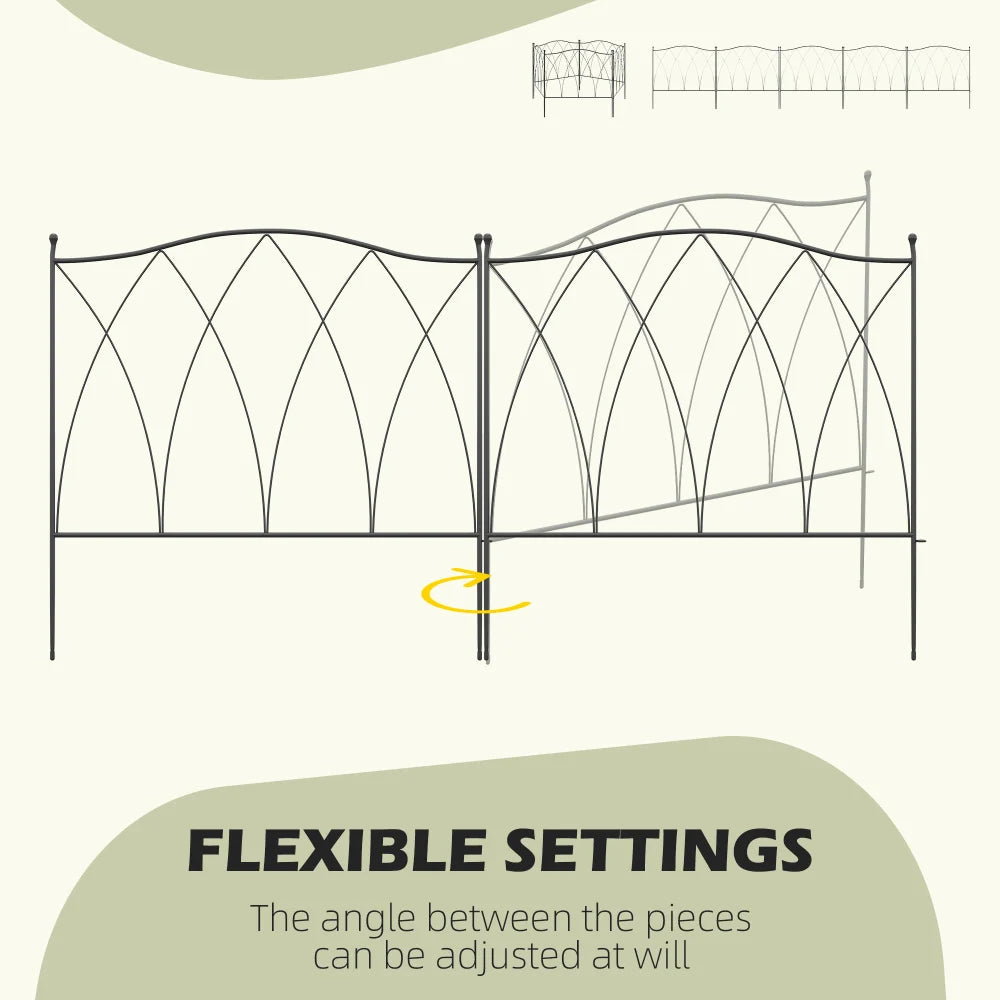 3.05m Modern Metal Garden Border Fence – Bendable Powder-Coated Landscape Edging.