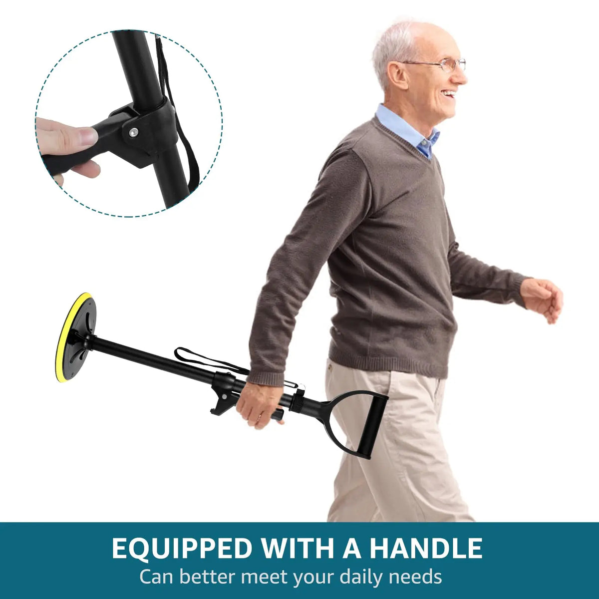 Adjustable Standing Aid – Floor Rise Support Handle & Mobility Assistance Tool for Seniors & Adults.