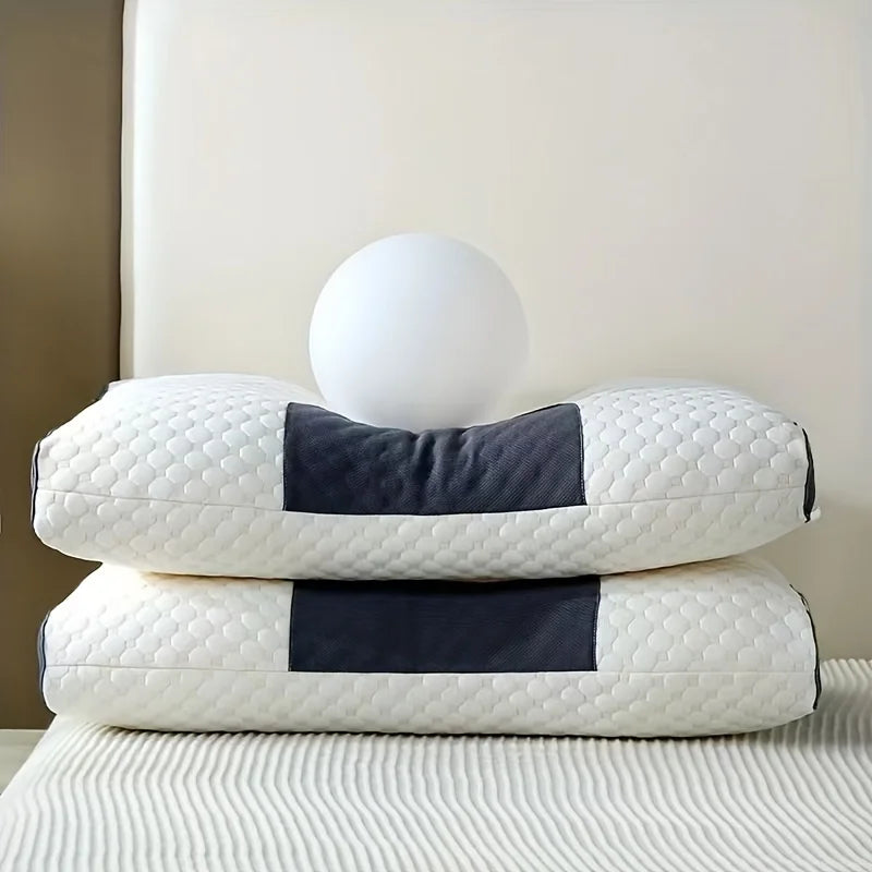 2-Pack Ergonomic Massage Neck Pillows – Adjustable Contour Support with Removable Washable Covers.